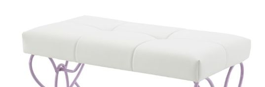 Priya II - Synthetic Leather Purple Bench - Purple / White - The Sleep Loft - Online Mattress Showroom NYC