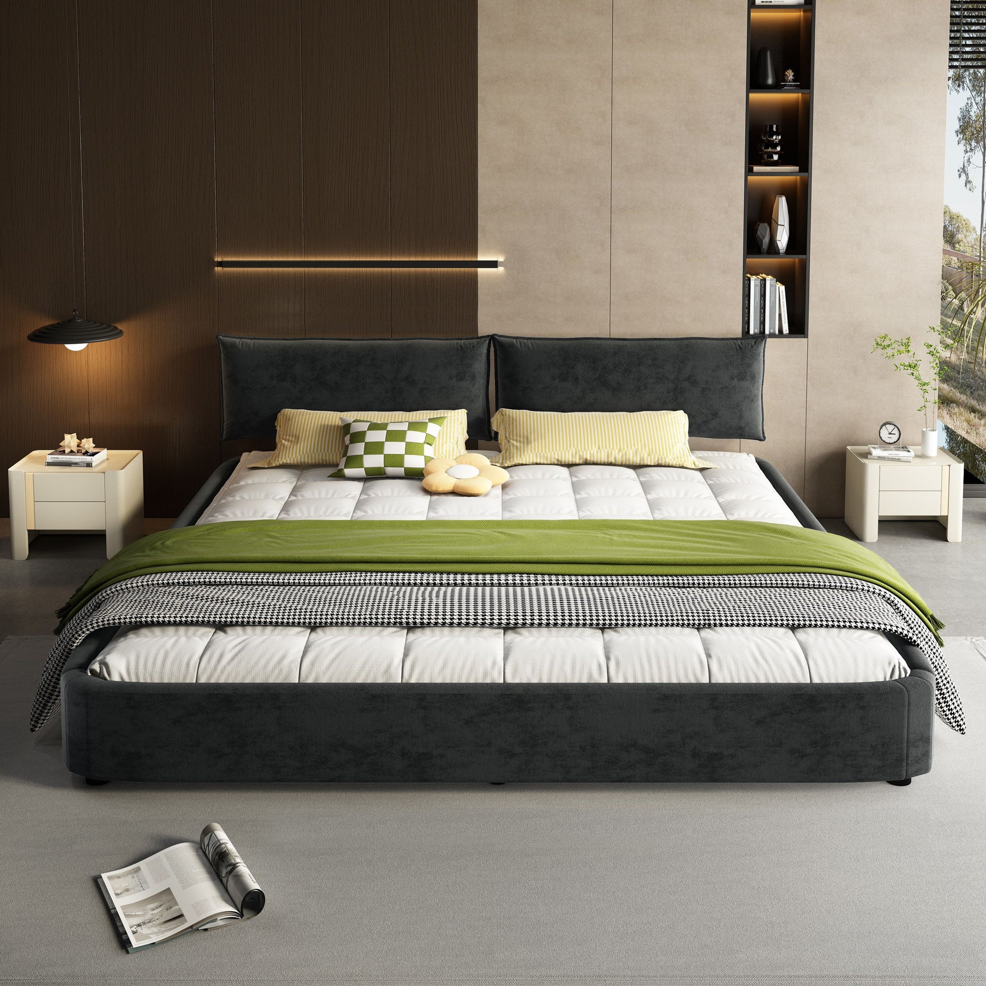 Cloud Bed Frame With Oversized Padded Movable Headboard - The Sleep Loft - Online Mattress Showroom NYC