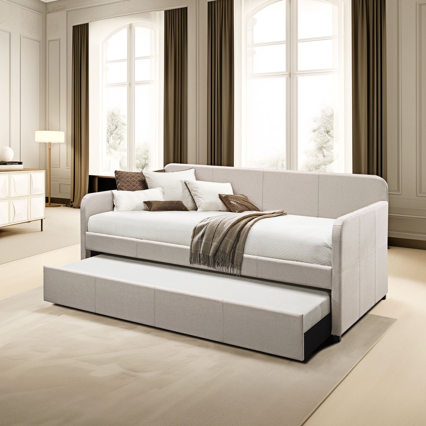 Jagger - Twin Daybed With Trundle - Fog - The Sleep Loft - Online Mattress Showroom NYC