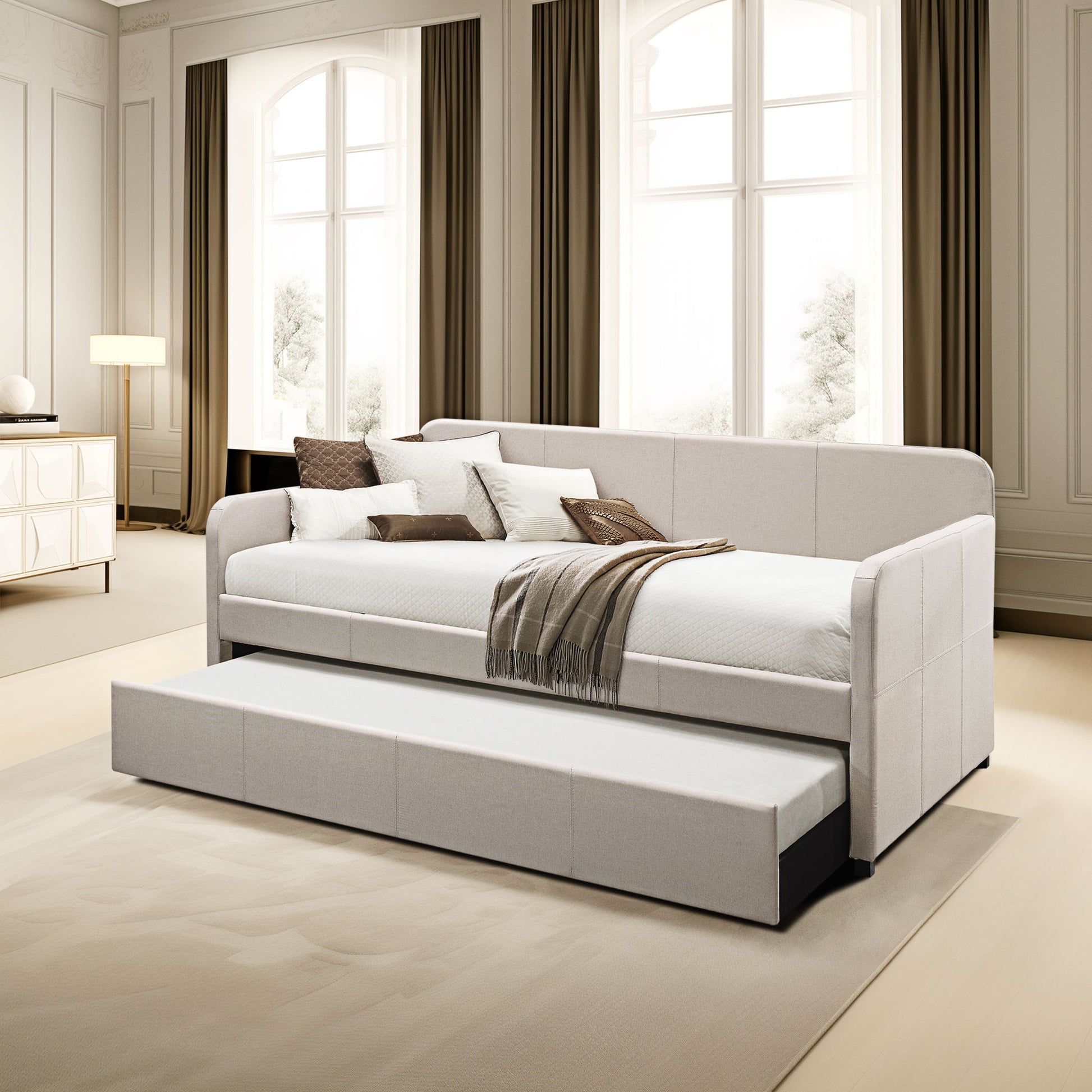 Jagger - Twin Daybed With Trundle - Fog - The Sleep Loft - Online Mattress Showroom NYC