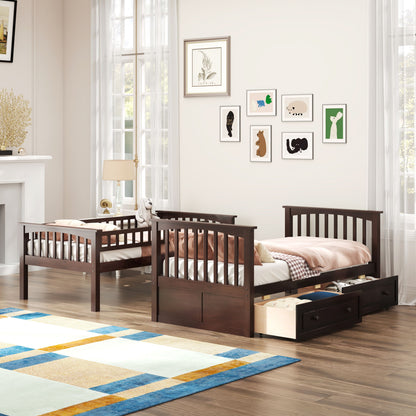 Bunk Bed With Drawers, Convertible Design - The Sleep Loft - Online Mattress Showroom NYC