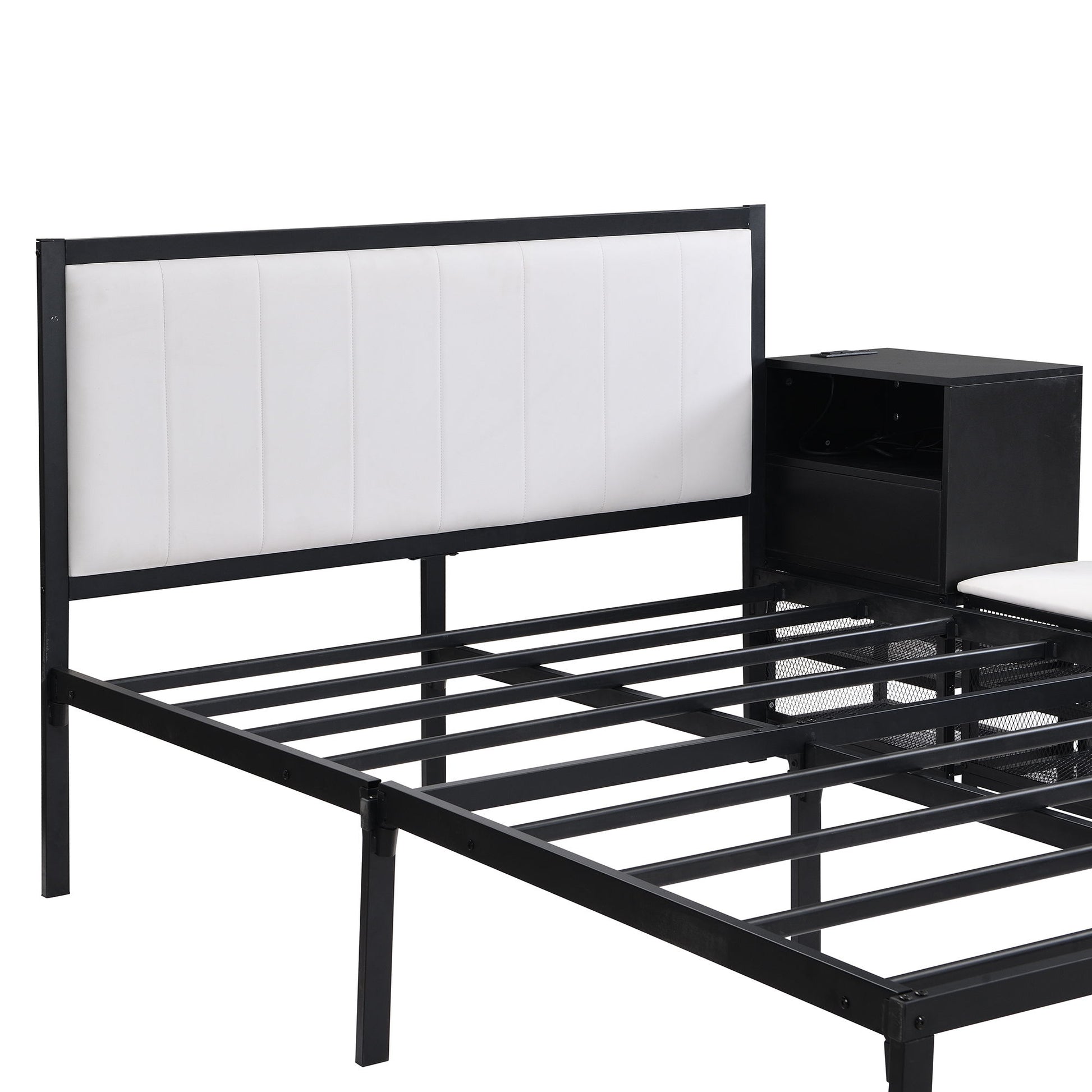 Platform Bed With 2 Tier Storage Shelves, Storage Cabinet - The Sleep Loft - Online Mattress Showroom NYC