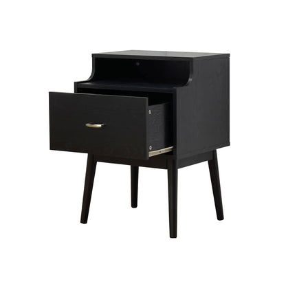 Starla - Wooden Nightstand - Black - The Sleep Loft - Online Mattress Showroom NYC