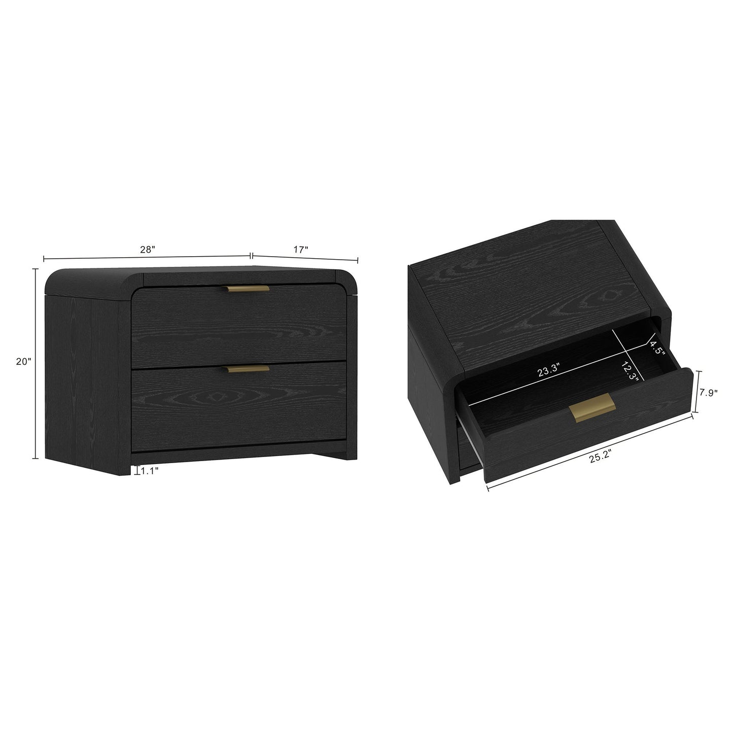 Grace - Nightstand With Modern Minimalist Design - The Sleep Loft - Online Mattress Showroom NYC