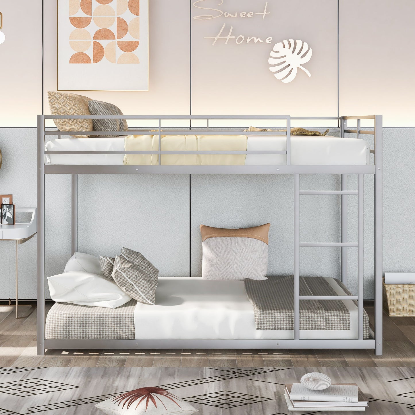 Metal Bunk Bed, Low Bunk Bed With Ladder - The Sleep Loft - Online Mattress Showroom NYC