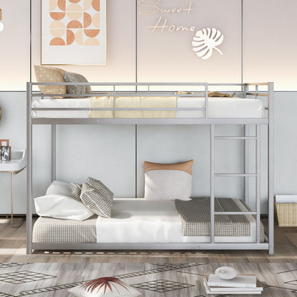 Metal Bunk Bed, Low Bunk Bed With Ladder - The Sleep Loft - Online Mattress Showroom NYC