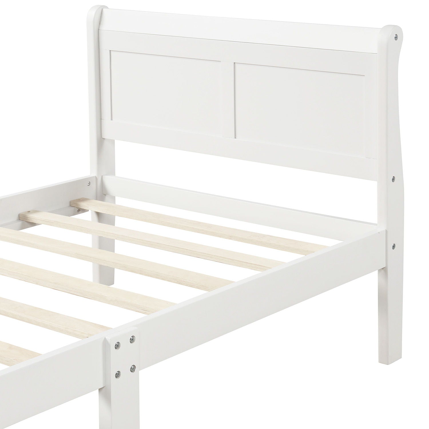 Platform Bed Frame Mattress Foundation Sleigh Bed With Headboard / Footboard / Wood Slat Suppor - The Sleep Loft - Online Mattress Showroom NYC