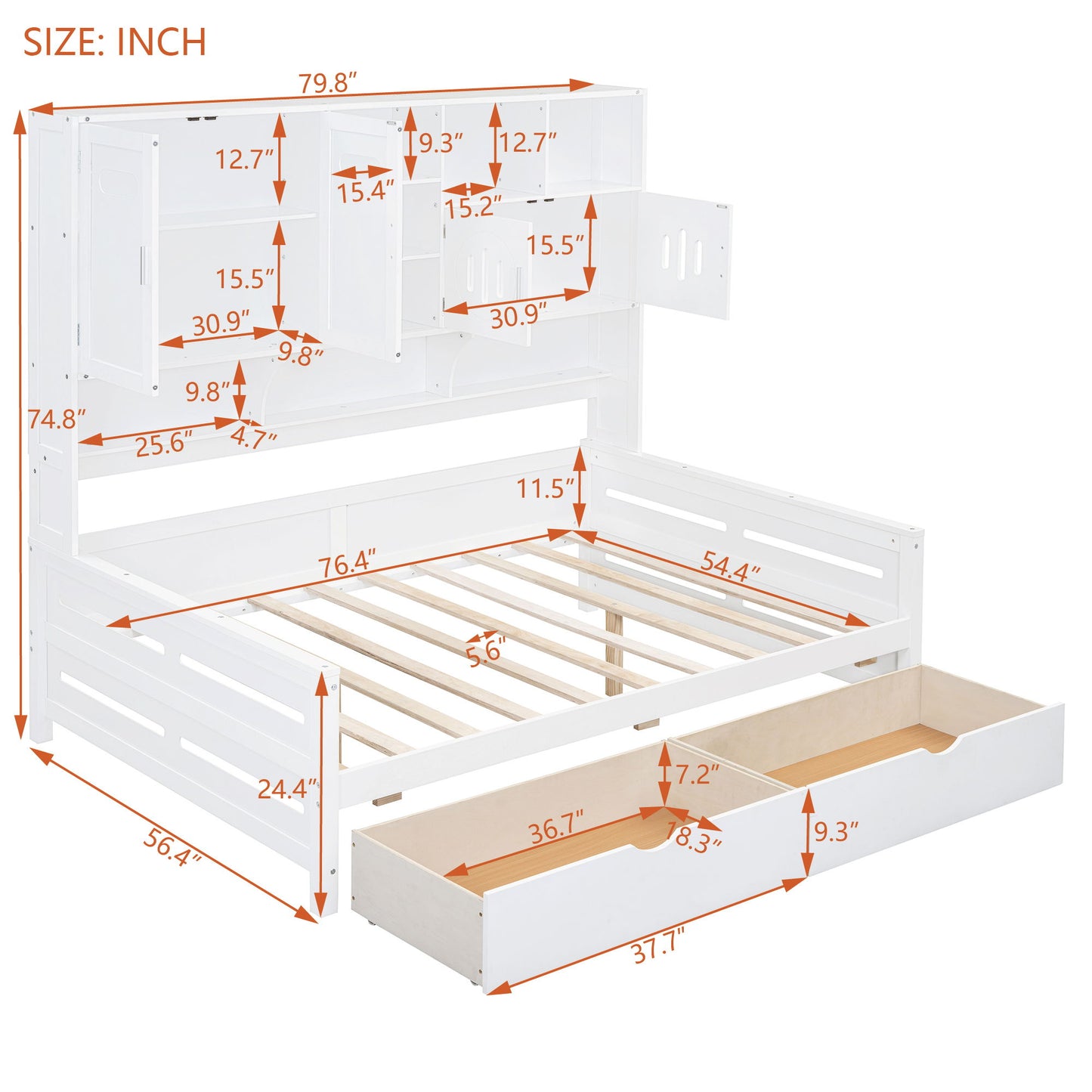 Daybed With All-In-One Cabinet And Shelf - The Sleep Loft - Online Mattress Showroom NYC