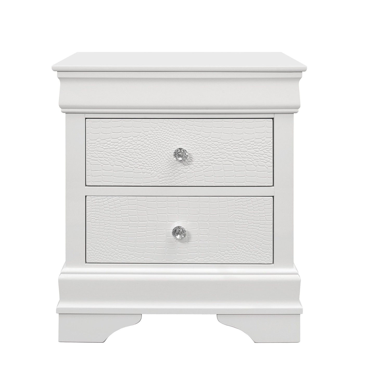 Shaker - Crocodile Metallic Nightstand - The Sleep Loft - Online Mattress Showroom NYC