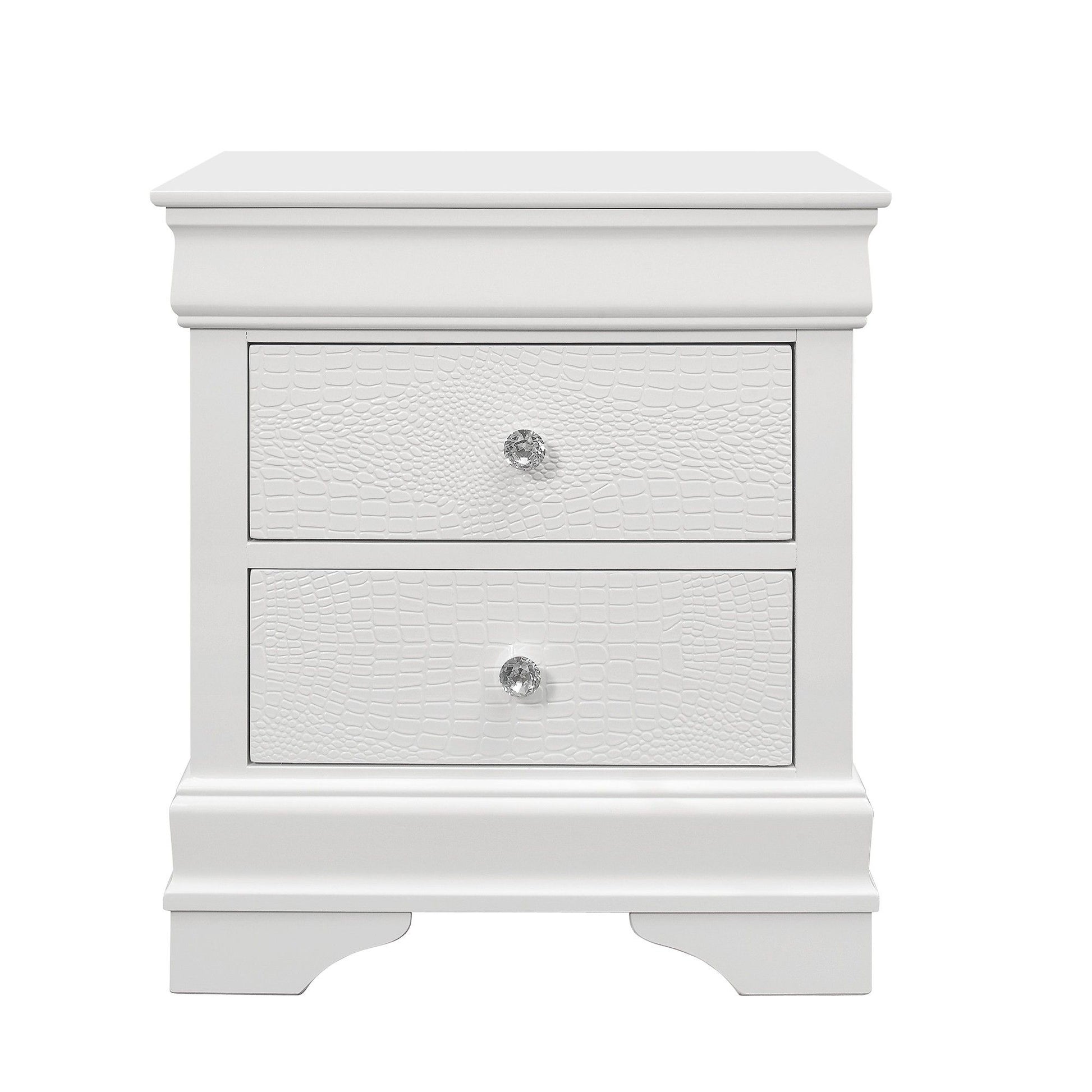 Shaker - Crocodile Metallic Nightstand - The Sleep Loft - Online Mattress Showroom NYC