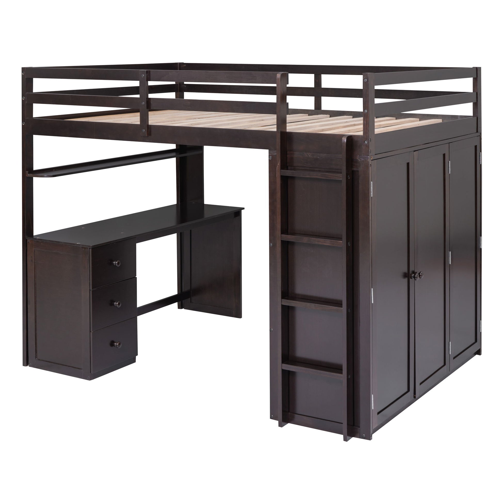 Loft Bed With Drawers, Desk, And Wardrobe - The Sleep Loft - Online Mattress Showroom NYC