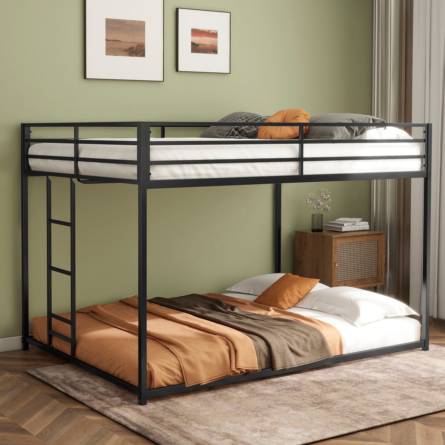 Adam - Full Over Full Bunk Bed - Black - The Sleep Loft - Online Mattress Showroom NYC