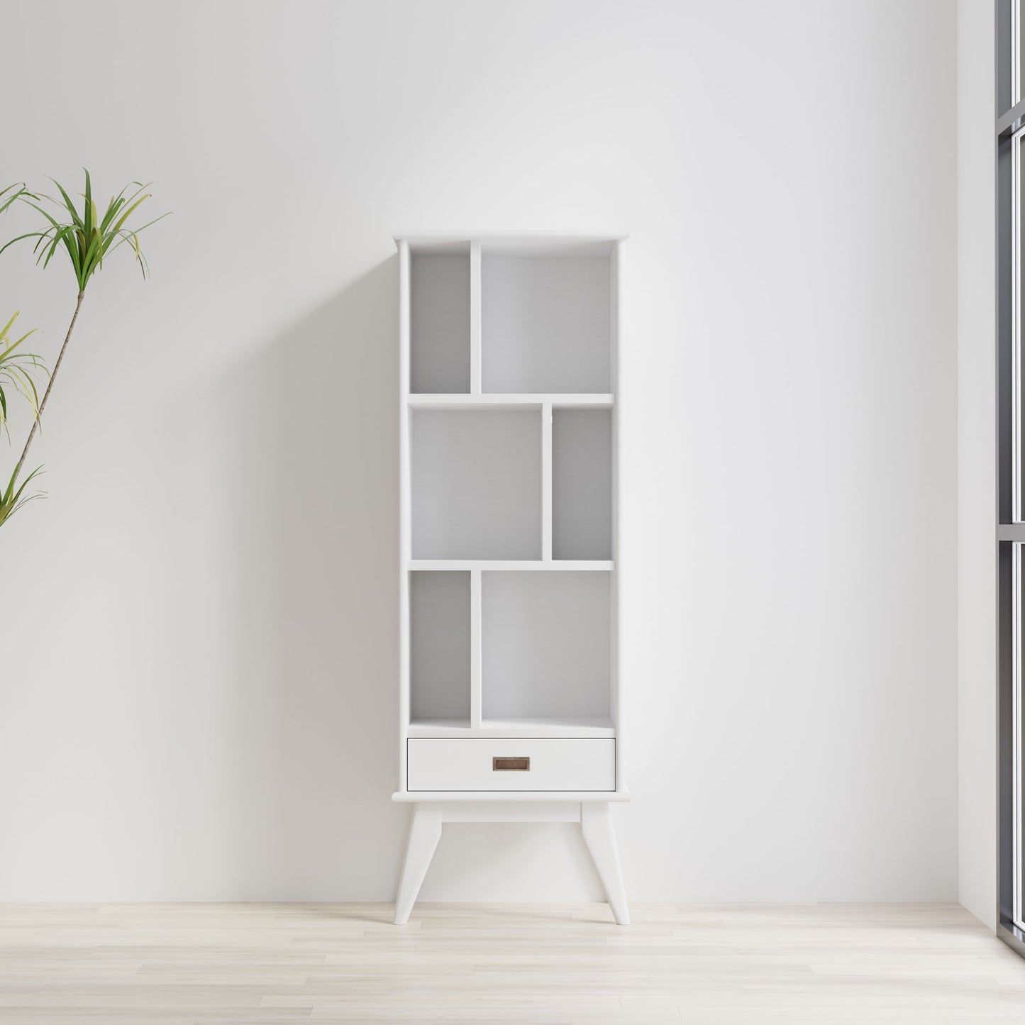 Draper - Mid Century Wide Bookcase And Storage Unit - The Sleep Loft - Online Mattress Showroom NYC