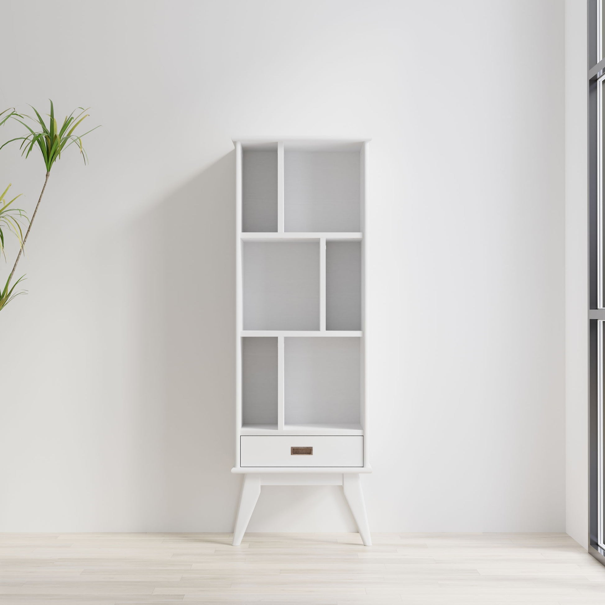 Draper - Mid Century Wide Bookcase And Storage Unit - The Sleep Loft - Online Mattress Showroom NYC