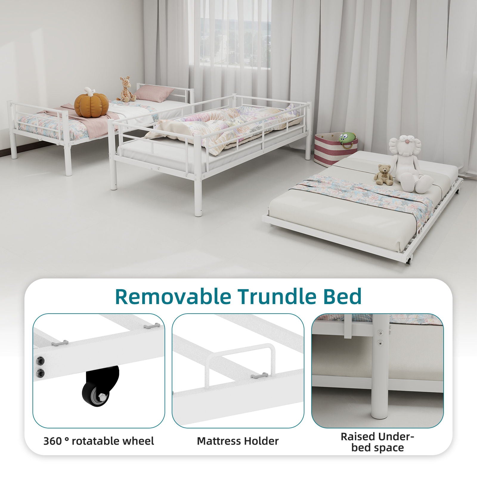 Bunk Bed For Kids, Convertible Frame With Ladders & Guardrail - The Sleep Loft - Online Mattress Showroom NYC