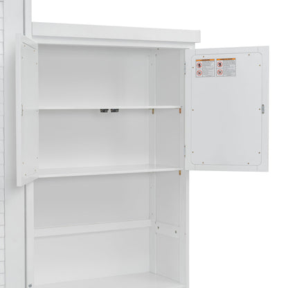 Queen Size Murphy Bed With Louvered Design And Multiple Storage Shelves - White - The Sleep Loft - Online Mattress Showroom NYC