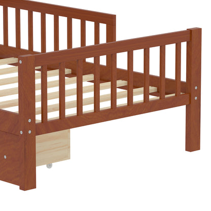 Bed With Headboard Storage Rack, 2 Under Bed Drawers, 3 Side Guardrails For Safety - The Sleep Loft - Online Mattress Showroom NYC