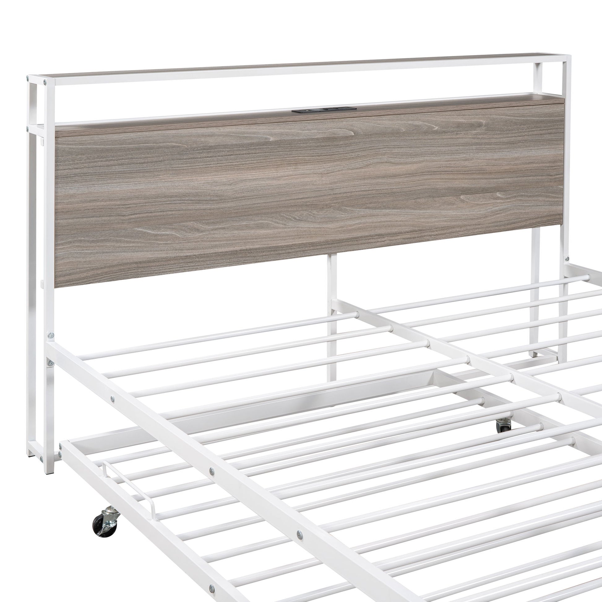 Platform Bed Frame With Trundle, USB Ports And Slat Support, No Box Spring Needed - The Sleep Loft - Online Mattress Showroom NYC