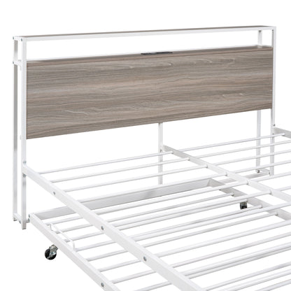 Platform Bed Frame With Trundle, USB Ports And Slat Support, No Box Spring Needed - The Sleep Loft - Online Mattress Showroom NYC