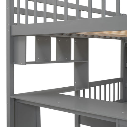 Bunk Bed With Desk, Drawers And Shelves - The Sleep Loft - Online Mattress Showroom NYC