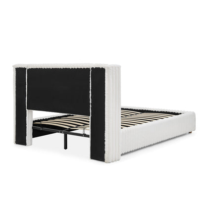 Functional Vertical Striped Bed With Gas Lift Storage - The Sleep Loft - Online Mattress Showroom NYC