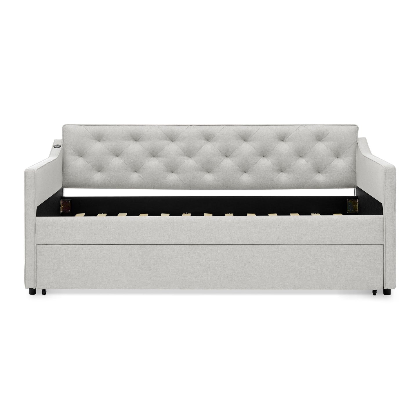 Daybed With Pop Up Trundle And USB Charging Armrest - The Sleep Loft - Online Mattress Showroom NYC