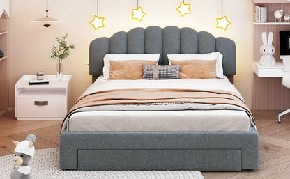 Upholstered Platform Bed With Drawer - The Sleep Loft - Online Mattress Showroom NYC