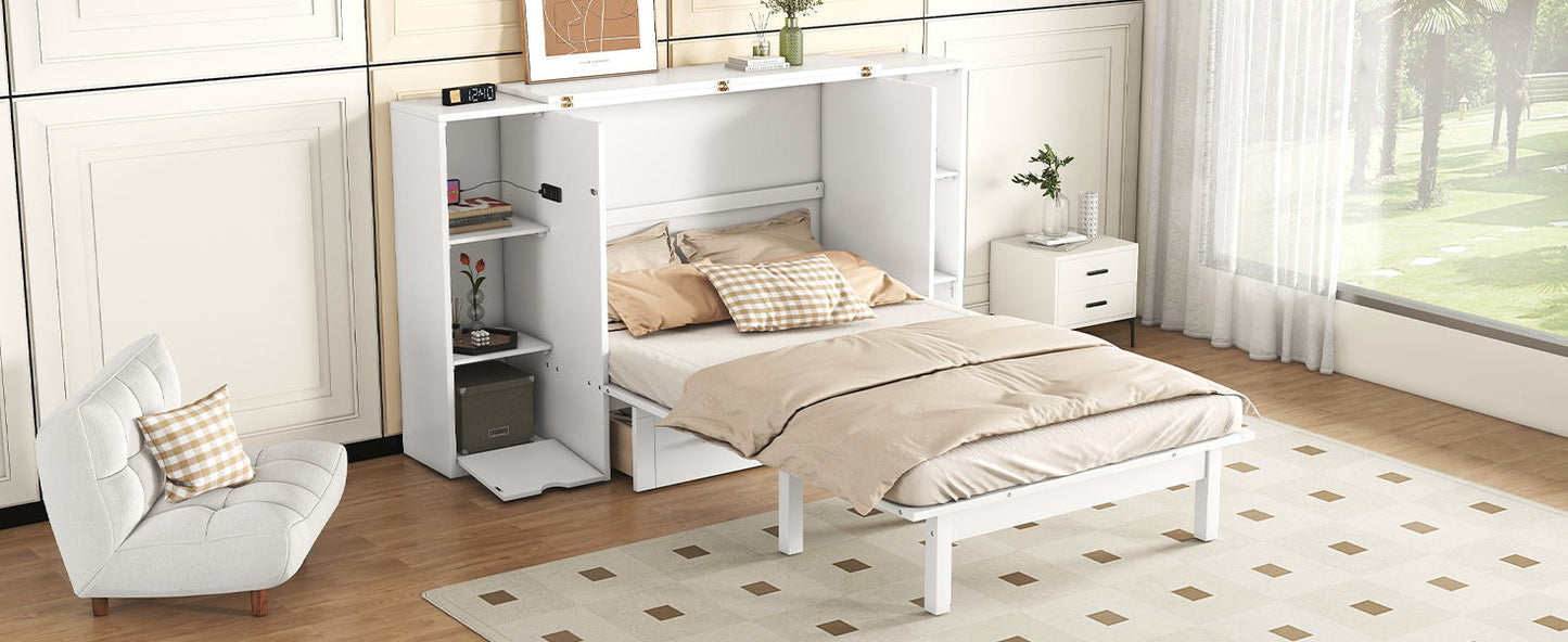 Murphy Bed With Shelves, Drawers And USB Ports - The Sleep Loft - Online Mattress Showroom NYC