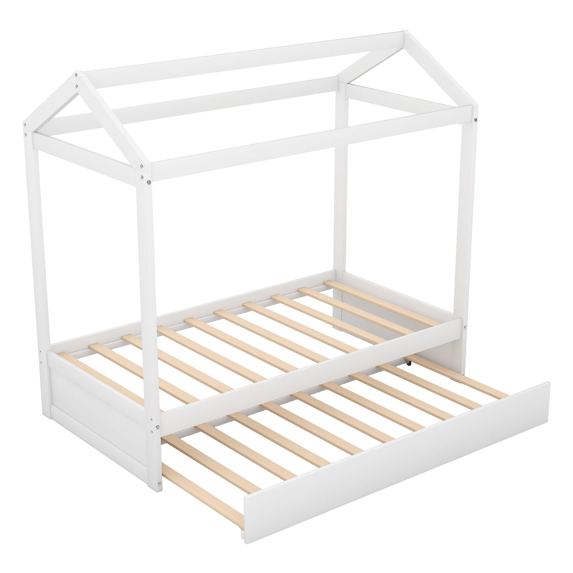 House Bed With Trundle In, Twin Size - White - The Sleep Loft - Online Mattress Showroom NYC