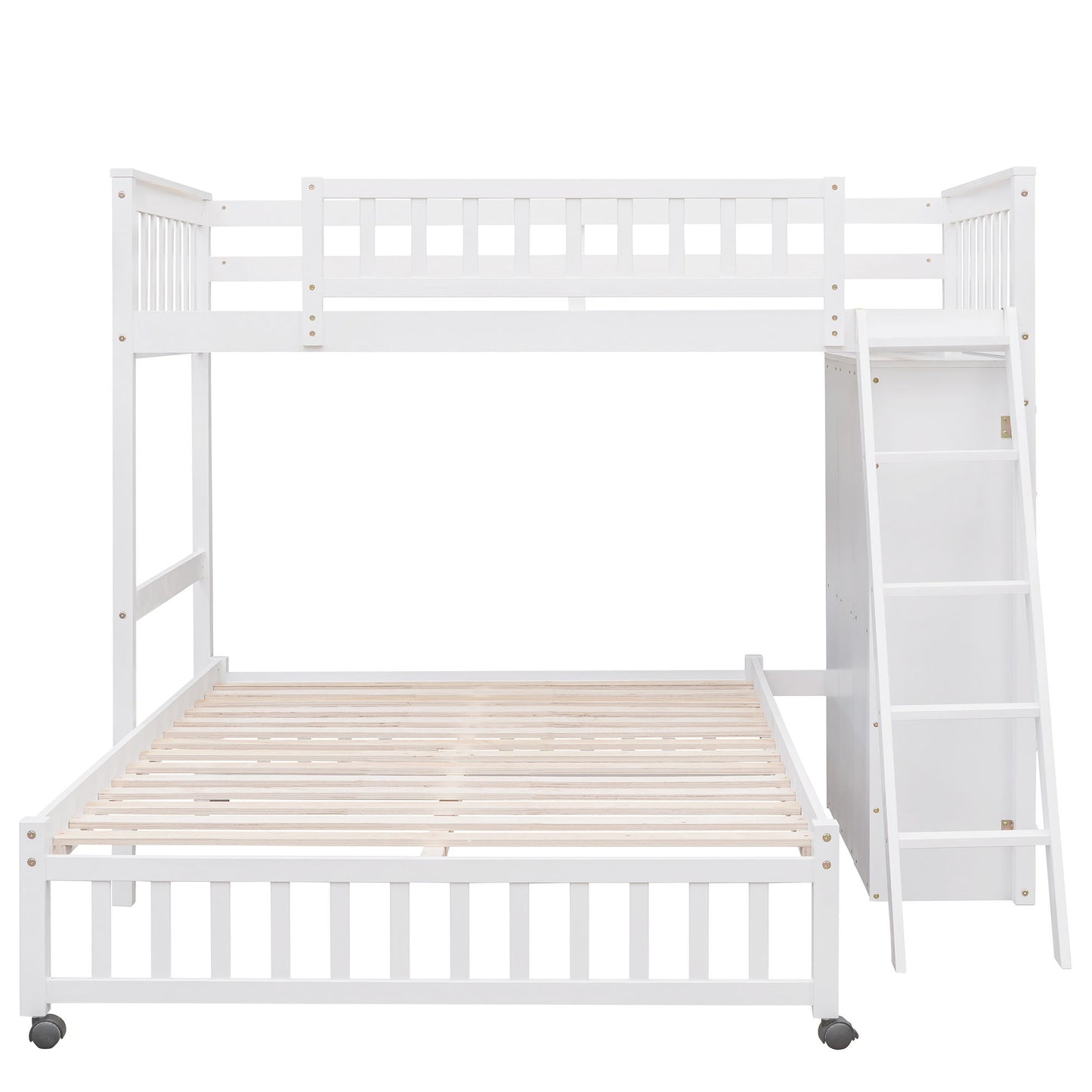 Bunk Bed With 6 Drawers And Flexible Shelves, Bottom Bed With Wheels - The Sleep Loft - Online Mattress Showroom NYC