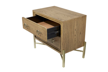 2 Drawer Nightstand With USB - Latte - The Sleep Loft - Online Mattress Showroom NYC
