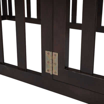 Twin Size Floor Bed Frame With Fence And Door - Walnut - The Sleep Loft - Online Mattress Showroom NYC