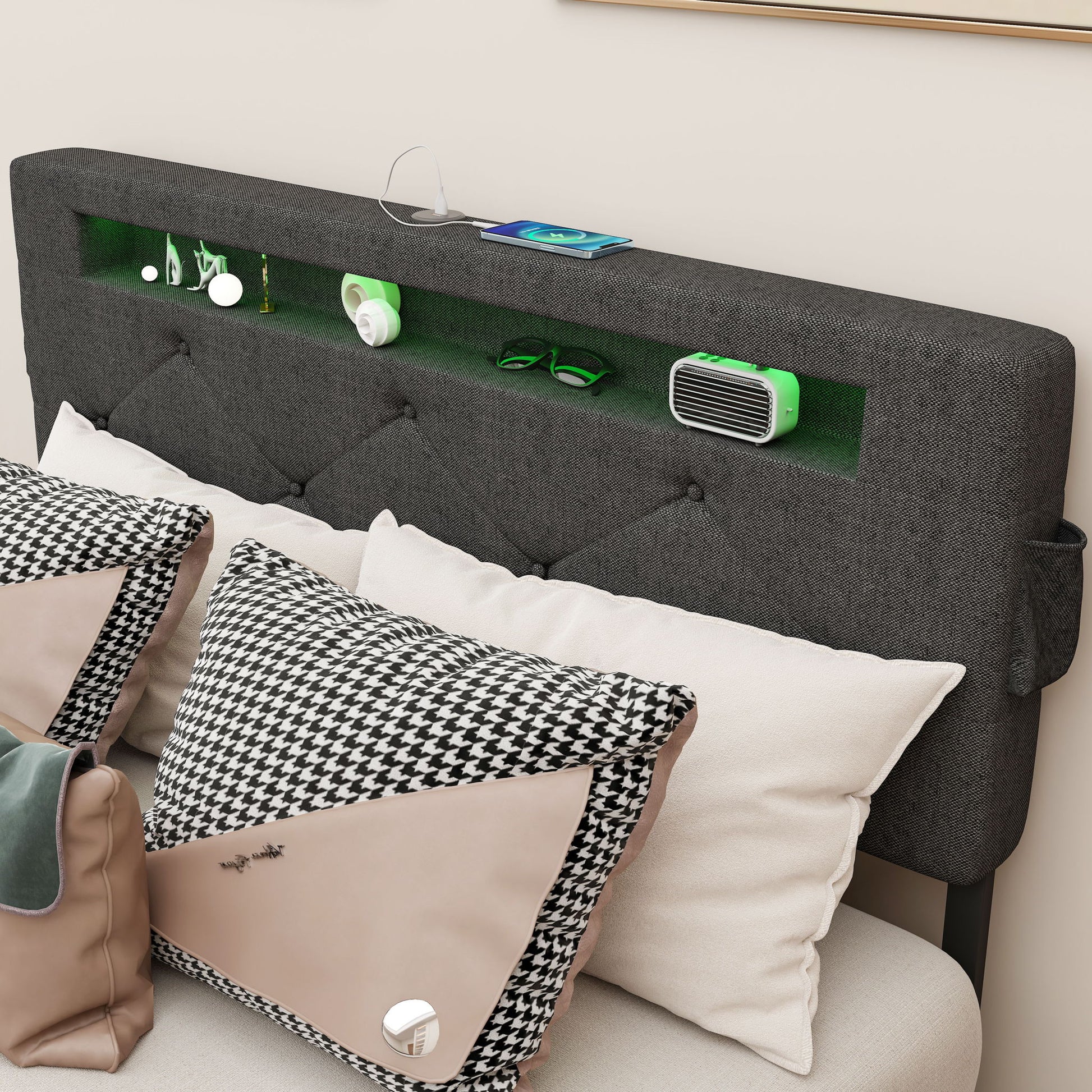 Bed With USB Charging Station, LED Lights, Headboard & Storage Drawers - The Sleep Loft - Online Mattress Showroom NYC