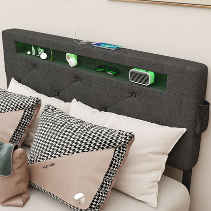 Bed With USB Charging Station, LED Lights, Headboard & Storage Drawers - The Sleep Loft - Online Mattress Showroom NYC