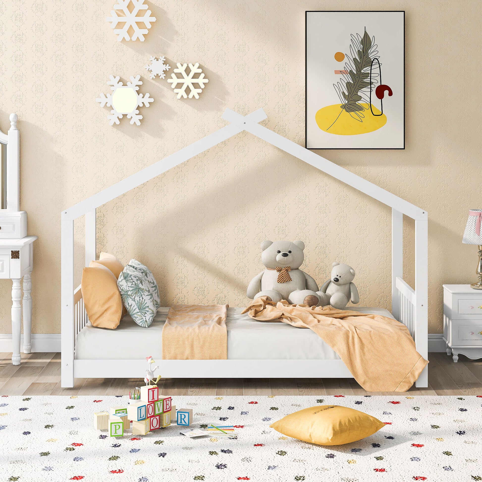 House Platform Bed With Headboard And Footboard, Roof Design - The Sleep Loft - Online Mattress Showroom NYC