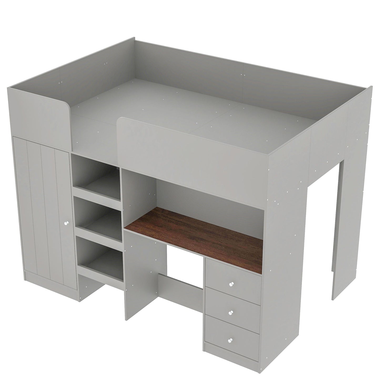 Loft Bed With Built In Wardrobe, Desk, Shelves, And Drawers - The Sleep Loft - Online Mattress Showroom NYC