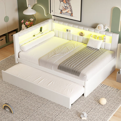Upholstered Platform Bed With USB Ports And LED Belt - The Sleep Loft - Online Mattress Showroom NYC