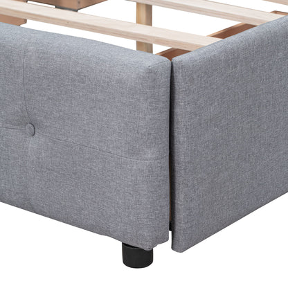Upholstered Platform Bed With Classic Headboard And Drawers, No Box Spring Needed - The Sleep Loft - Online Mattress Showroom NYC