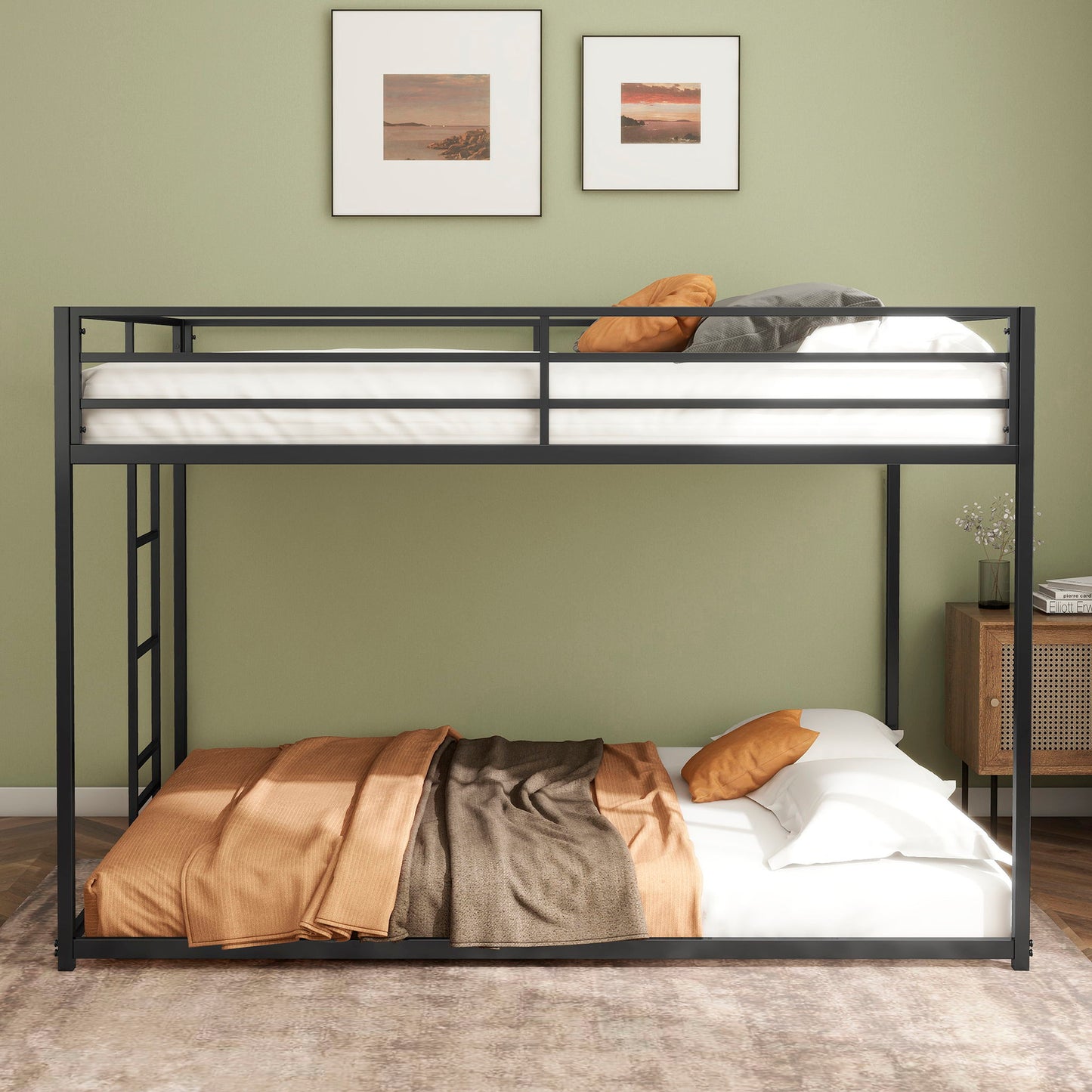 Adam - Full Over Full Bunk Bed - Black - The Sleep Loft - Online Mattress Showroom NYC