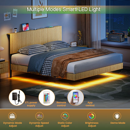 Floating Bedstead With Charging Station And LED Lights - The Sleep Loft - Online Mattress Showroom NYC