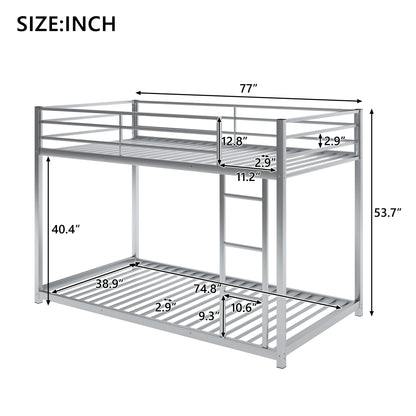 Metal Bunk Bed, Low Bunk Bed With Ladder - The Sleep Loft - Online Mattress Showroom NYC