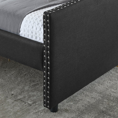 Upholstered Tufted Daybed With 2 Drawers, Waved Arms - The Sleep Loft - Online Mattress Showroom NYC