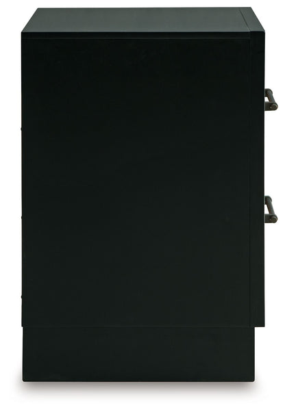 Kraeburn - Two Drawer Night Stand - Brown / Black