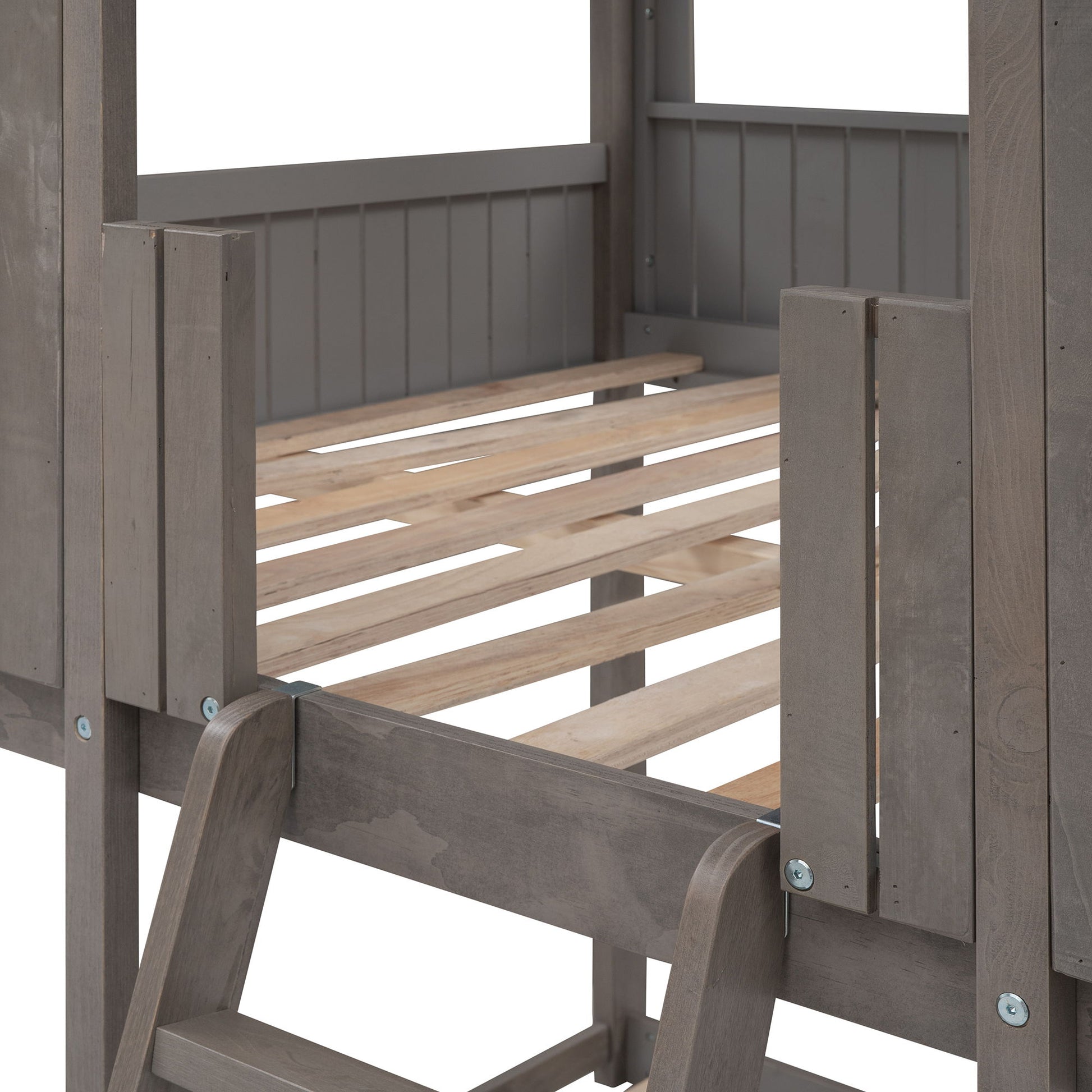 Bunk Bed With Roof, Window, Guardrail, Ladder - The Sleep Loft - Online Mattress Showroom NYC