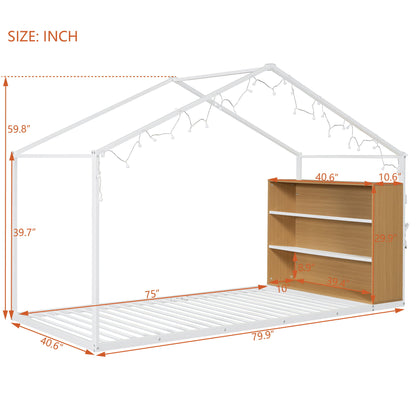 Bed House Frame With Shelves And Lights - The Sleep Loft - Online Mattress Showroom NYC