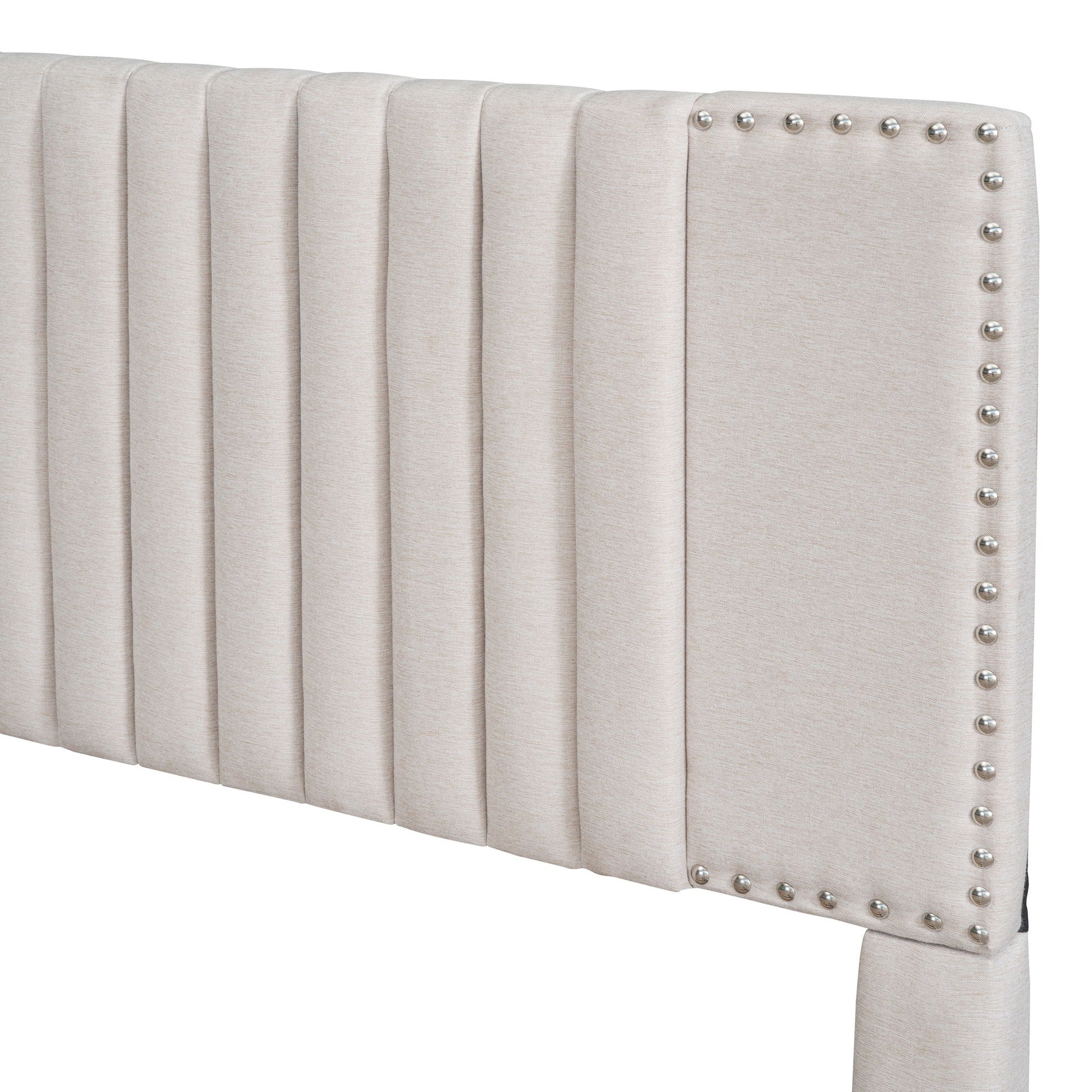 Upholstered Platform Bed With Drawers, Classic Headboard Design - The Sleep Loft - Online Mattress Showroom NYC