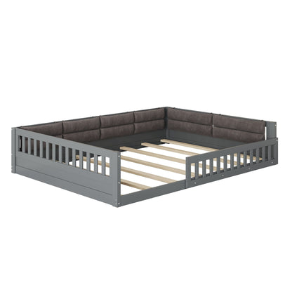 Upholstered Platform Bed With Guardrail And Pillow - The Sleep Loft - Online Mattress Showroom NYC