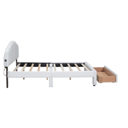 Upholstered Platform Bed With Drawer - The Sleep Loft - Online Mattress Showroom NYC