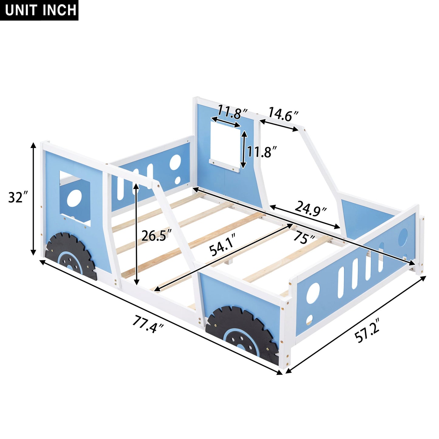 Classic Car Shaped Platform Bed With Wheels - The Sleep Loft - Online Mattress Showroom NYC