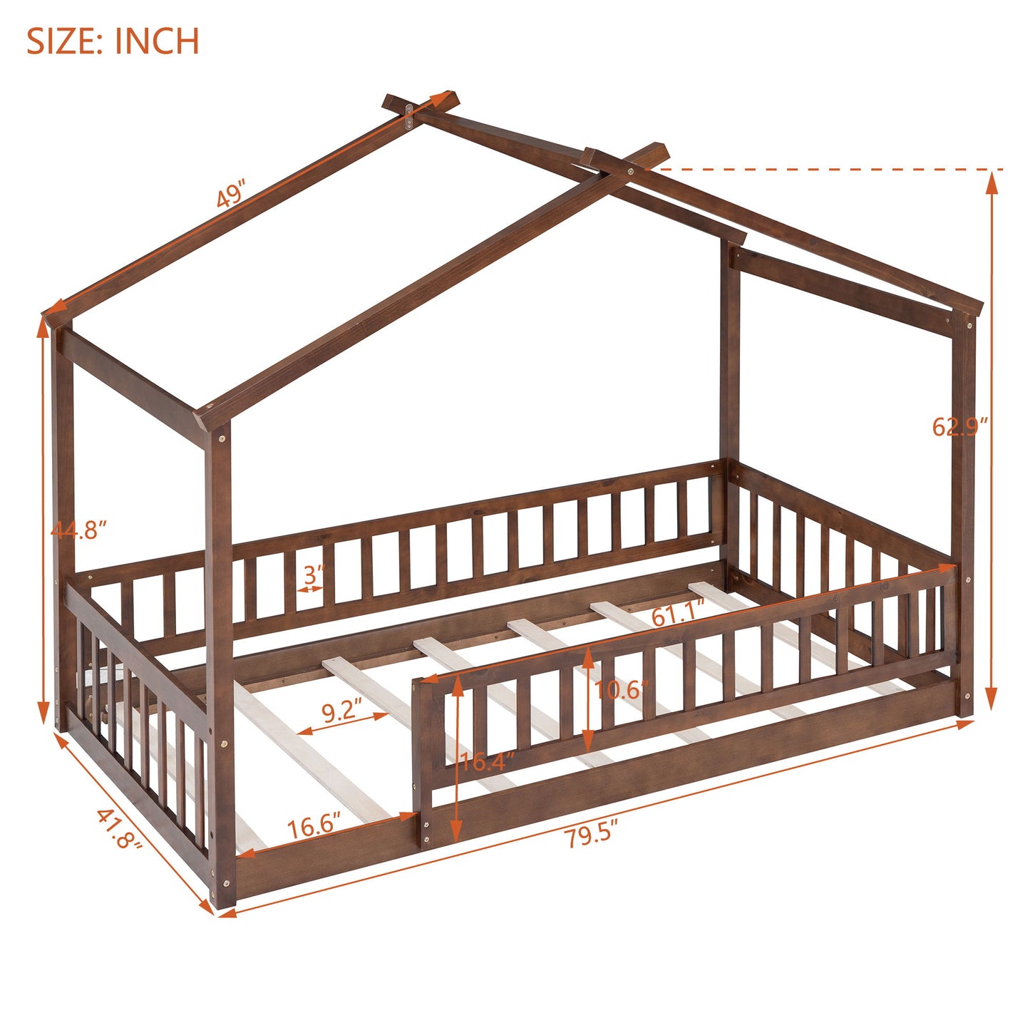 Bed House Bed Frame With Fence - The Sleep Loft - Online Mattress Showroom NYC
